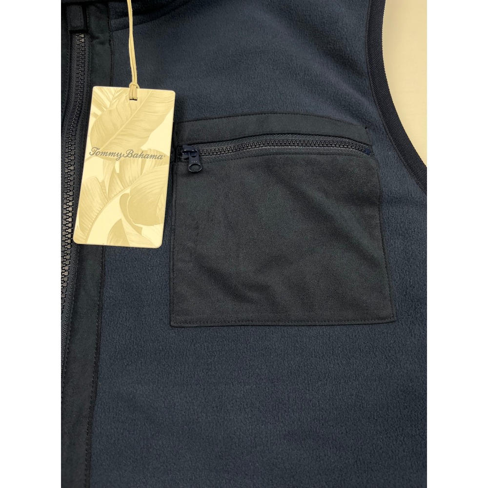 Tommy Bahama NWT Olympic Bay Vest Mens XL Ocean Deep Blue‎ Fleece ST227201 - Picture 4 of 11